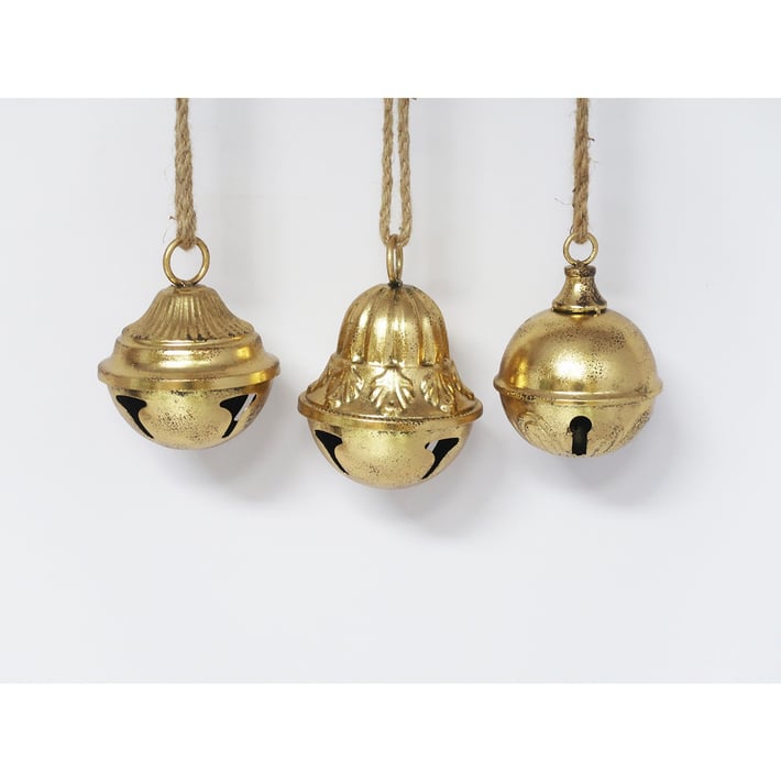 ☆Bell☆ Ornate Brass Bell, 3 Asst, Metal, 6